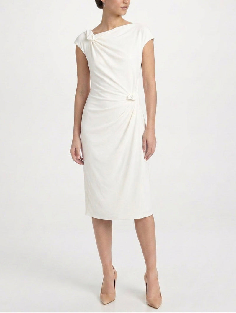 Cream Rosette Dress