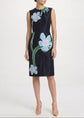 Navy Flower Appliqué Dress