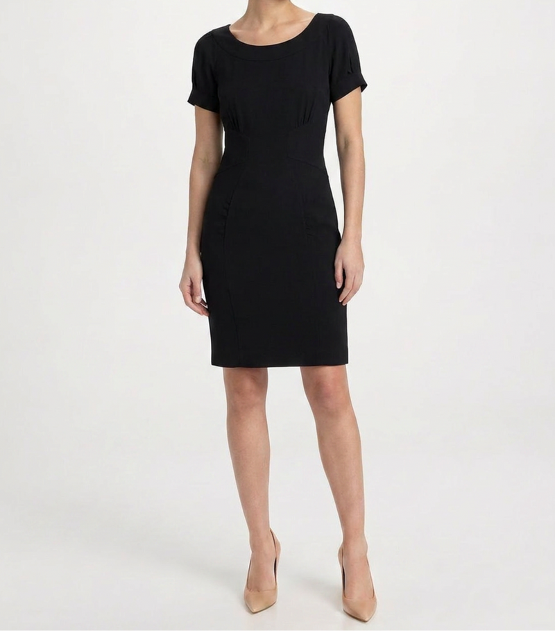 Black Short-Sleeve Dress