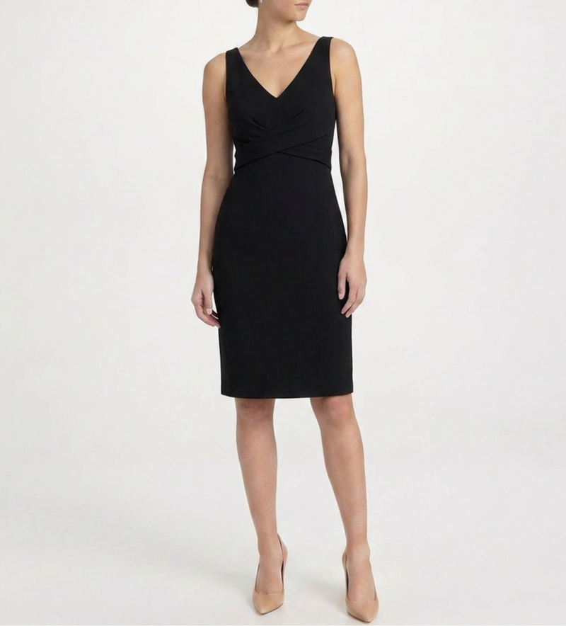Black Deep V-Neck Dress