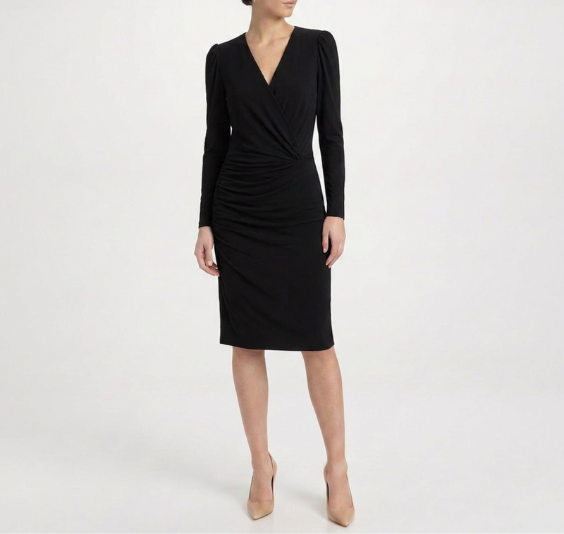 Draped Asymmetric Midi Dress