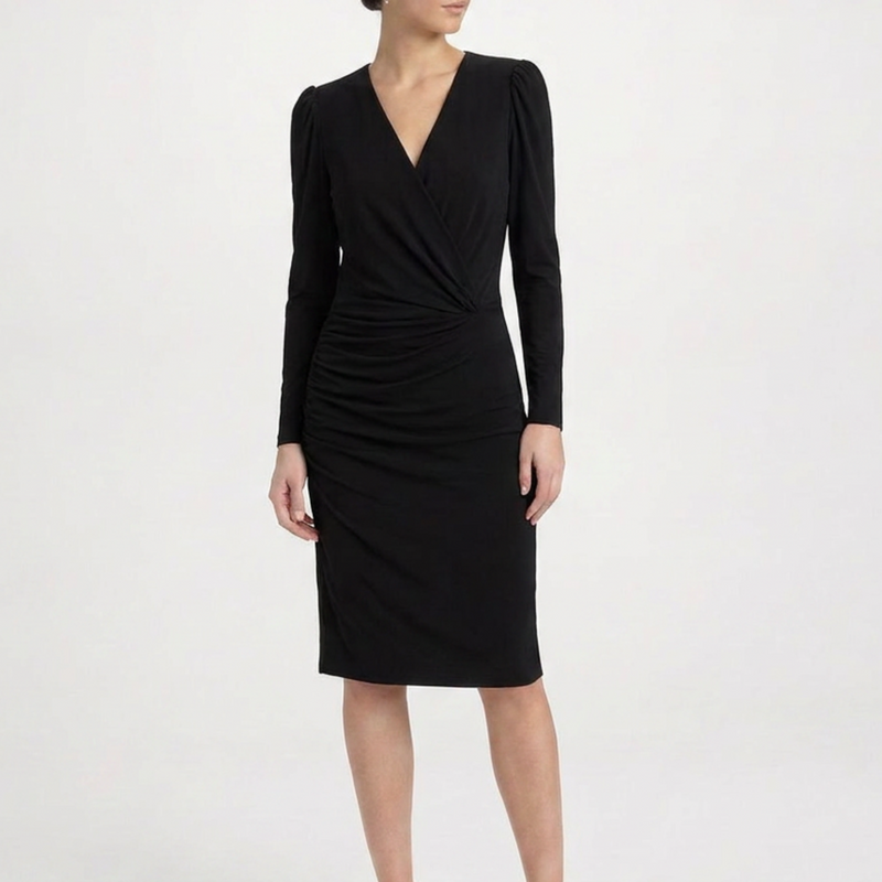 Draped asymmetric midi dress by Other Designers featuring flowing fabric and elegant design, perfect for formal occasions.