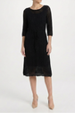 Black Crochet Silk Midi Dress