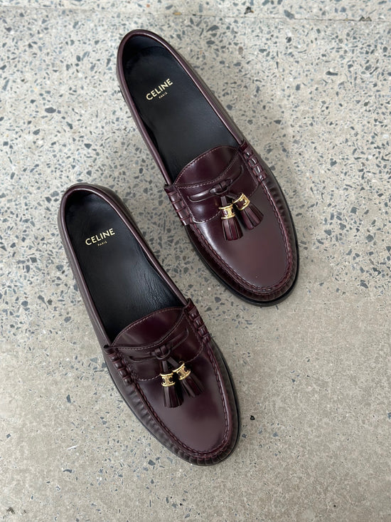 Burgundy Luco Embellished Tassel Loafers