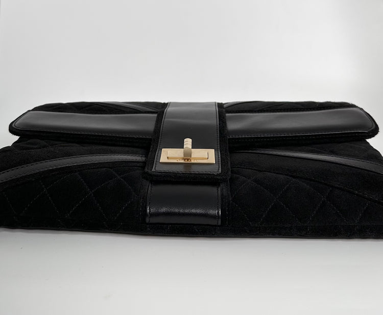 Chanel Black Paris Limited Edition Double Flap Bag with 24K Gold