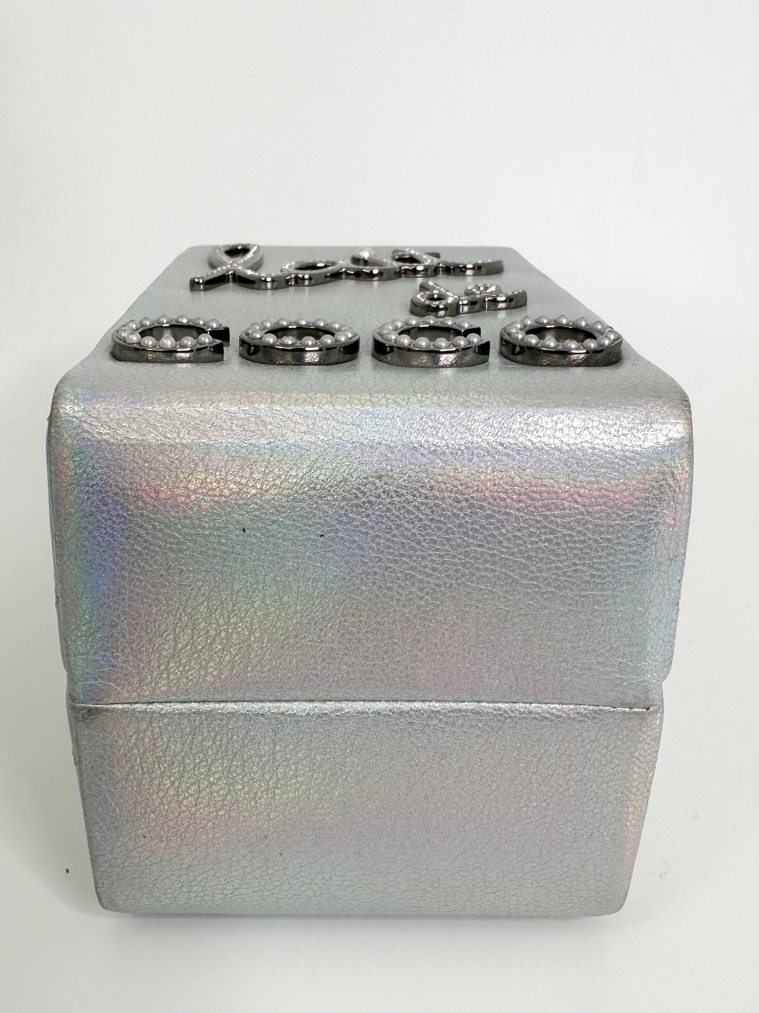 Iridescent Silver Lait de Coco Milk Carton Bag Rewind Vintage