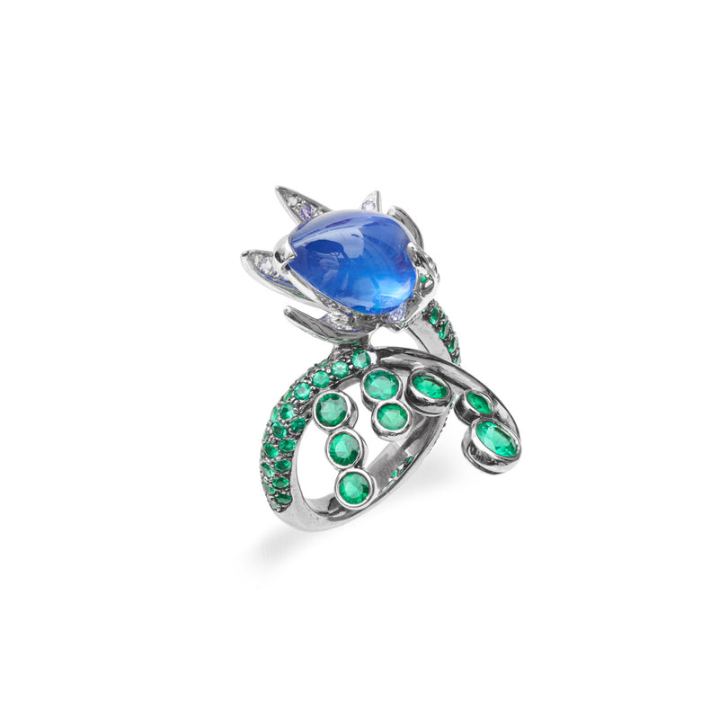 Boucheron Sapphire and Emerald Ring