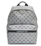 Louis Vuitton Kim Jones Apollo Monogram Reflect Backpack from Spring/Summer 2018 in grey reflective Monogram canvas with black trim, top handle and front zip pocket.