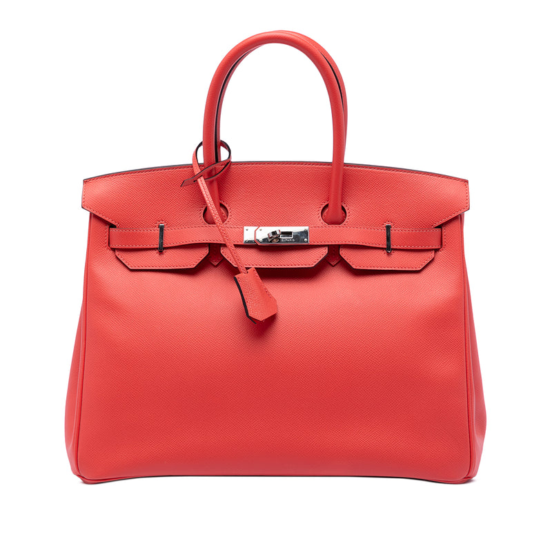 Hermes Red handbag Birkin with a silver clasp PHW