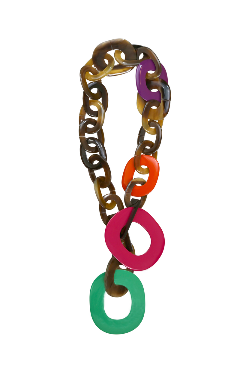 Hermès lacquer lariat necklace, elegant jewelry piece with a sleek design, featuring smooth lacquer finish and stylish lariat style.