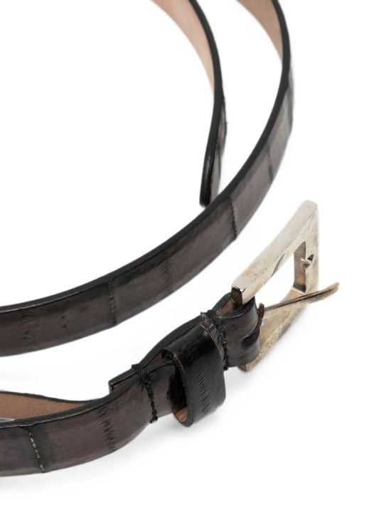Dolce & Gabbana leather belt with a sleek design, featuring a classic buckle and smooth black leather finish.