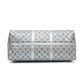Louis Vuitton Eclipse Monogram Keepall Bandouliere 50 travel bag with adjustable strap and spacious interior.