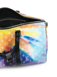 Louis Vuitton Keepall Bandoulière 50 Sunset travel bag with leather handles and spacious design for travel essentials.