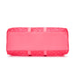 Louis Vuitton Virgil Abloh Mesh Pink Keepall Bandoulière 50 travel bag with adjustable strap and spacious design.