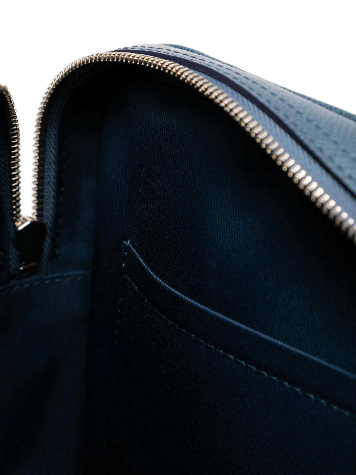 Blue Louis Vuitton leather document bag for travel, featuring sleek design and multiple compartments for organized storage.