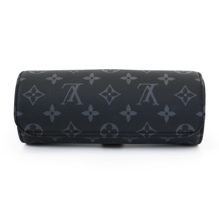 Louis Vuitton watch pouch wallet, elegant leather case with zipper closure for storing and protecting watches.