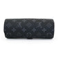 Louis Vuitton watch pouch wallet, elegant leather case with zipper closure for storing and protecting watches.