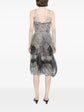 Pre-owned 2004 MARNI silk asymmetrical bubble dress with flowing design and unique silhouette, displayed on a mannequin.