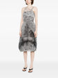 Pre-owned 2004 MARNI silk asymmetrical bubble dress with unique draped design and vibrant color.