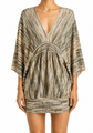 Striped Knit Kaftan Dress
