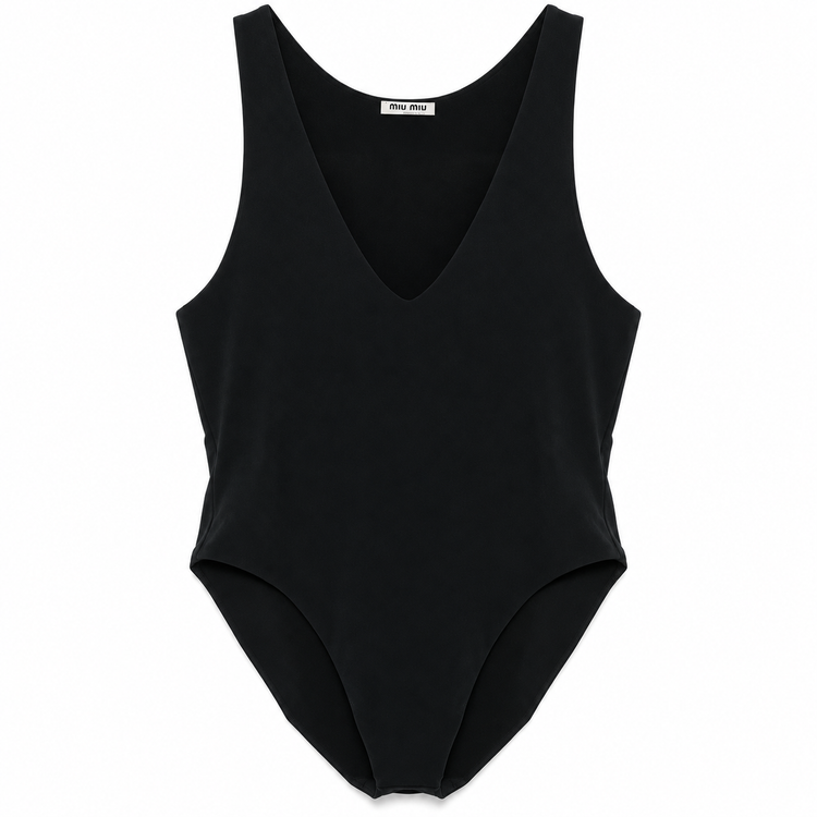 Miu Miu Resort 2009 bodysuit, stylish tops with elegant design, shown on a model with intricate details and fashionable fit.