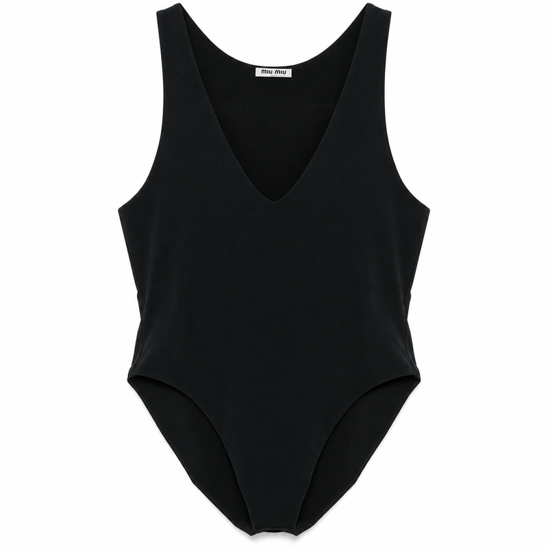 Miu Miu Resort 2009 bodysuit, stylish tops with elegant design, shown on a model with intricate details and fashionable fit.