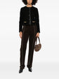 Black suede cropped jacket by Celine, stylish blazer with a modern fit and soft texture, perfect for fashion-forward looks.