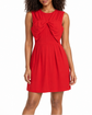 Red sleeveless dress with bow detailing by Miu Miu, showcasing elegant design and vibrant color.