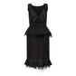 Black silk ostrich trim cocktail dress by Other Designers, featuring elegant design and detailed ostrich feather accents.
