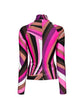 Pre-owned PUCCI printed turtleneck top with colorful patterns, long sleeves, and fitted design.