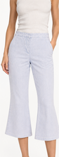Light blue wide-leg cropped pants shown in two views: a flat product view on the left and a model wearing them on the right. The model is cropped from the chest down and wears a white sleeveless top.