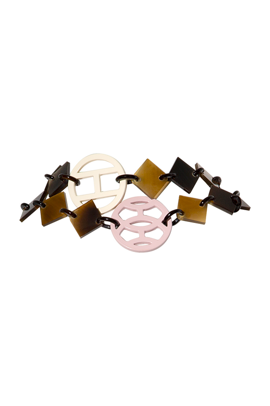 Hermès Pastel and multicolour lacquer Lena necklace with bold, vibrant beads and elegant design, perfect for stylish accessories.