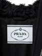 Black Prada cropped teddy jacket with label detail, stylish blazer with soft textured fabric and tailored fit.