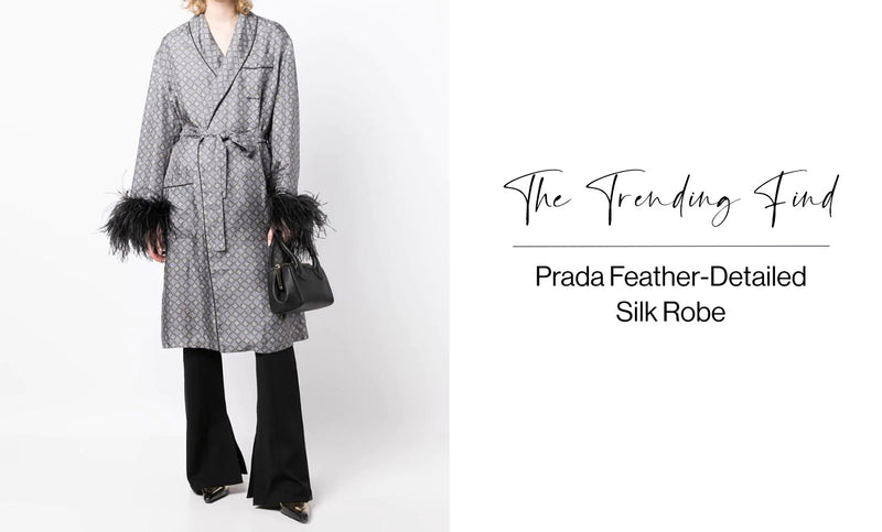 Feather-Detail Silk Robe - Rewind Vintage Affairs