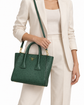 Prada emerald ostrich leather tote, front view