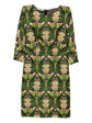 Pink and green floral Prada dress from fall 2003, featuring a vibrant pattern and elegant design for stylish wear.
