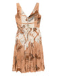 Brown Prada 2004 paisley dress with flowing fabric and intricate pattern, perfect for spring occasions.