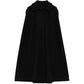 Prada wool cape with a detachable hood, stylish coat featuring a cozy, textured wool fabric and versatile design.