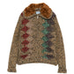 Prada zip-up cardigan with a detachable collar, stylish tops featuring a sleek design and comfortable fit.