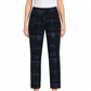 Prada blue tailored trousers with an abstract print, featuring a slim fit and classic waistband, styled for a sophisticated look.