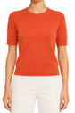 Prada orange knit top with long sleeves and ribbed texture, stylish and cozy for casual wear.