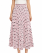 Pink printed accordion skirt by Prada featuring pleated design and vibrant pattern, perfect for stylish everyday wear.