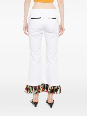 Pre-owned PUCCI fringed straight leg jeans with distressed details and classic denim appearance.