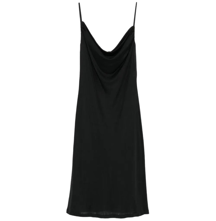 Black Emilio Pucci slip dress featuring sleek fabric and elegant design, perfect for sophisticated evening wear.