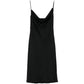 Back view of a sleek black slip dress by Emilio Pucci, showcasing smooth fabric and elegant design details.