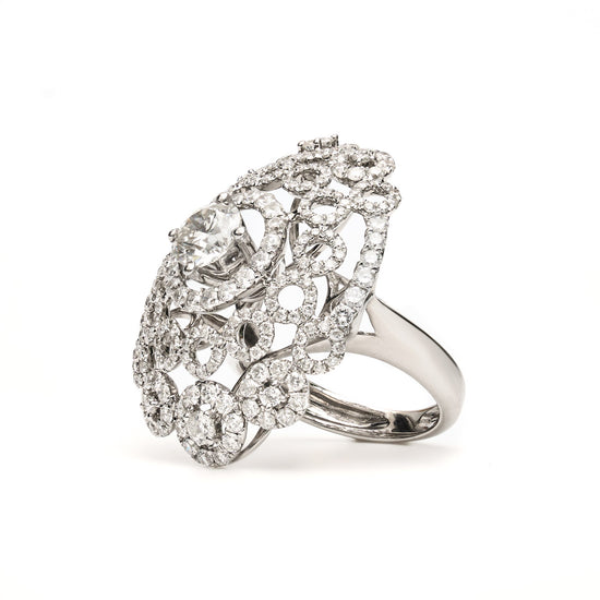 Ornate Cluster Diamond Ring