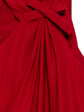 Gucci red halter neck dress showcasing a fitted bodice and elegant design, perfect for stylish occasions.