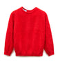 Red Prada angora blend knit sweater, cozy long-sleeve top with ribbed cuffs and neckline, stylish and warm winter clothing.