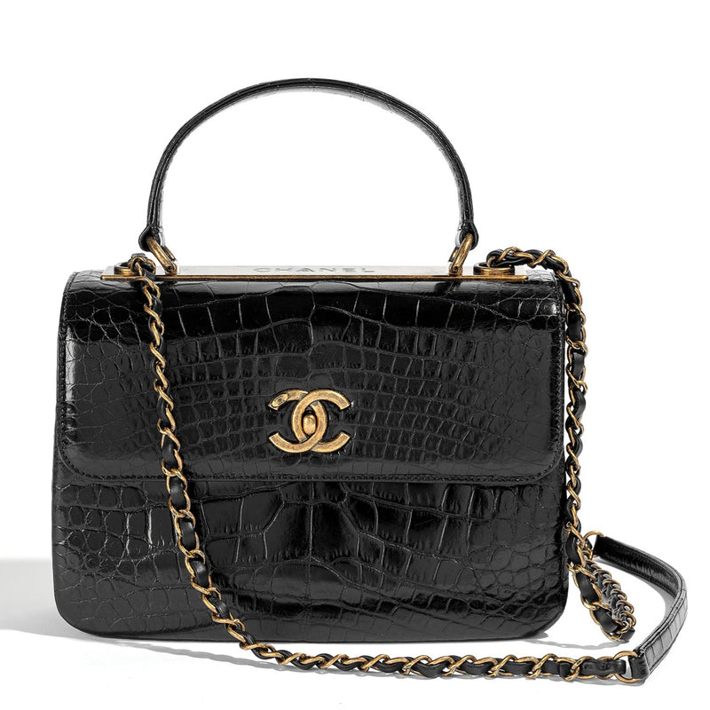 Black Exotic Vintage Flap Bag