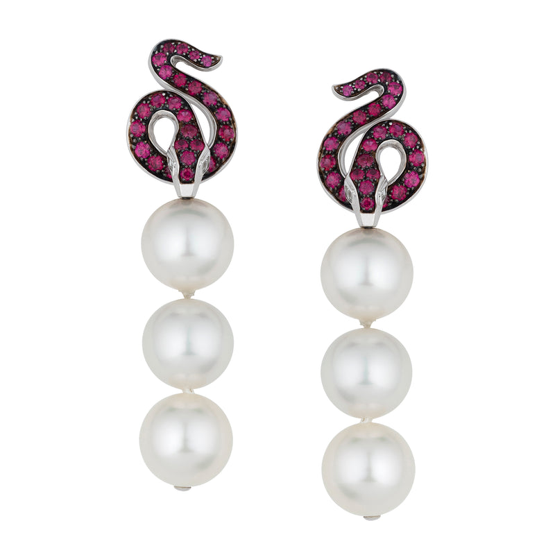Boucheron Pearl Snake Earrings
